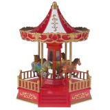 MagicHome Vianoce MagicHome karácsonyi dekoráció, Körhinta, 4 színváltozó LED, dallamokkal, 3x AA, belső, 18,3 x 20 x