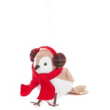 MagicHome Vianoce MagicHome karácsonyi dekoráció, Madár sállal, 12 cm