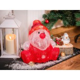 MagicHome Vianoce MagicHome karácsonyi dekoráció, Mikulás, 30 LED, időzítő, akril, 3x AA, IP 44, külső, 24 x 21 x 24 c