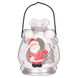 MagicHome Vianoce MagicHome karácsonyi dekoráció, Mikulás csomagban, LED, terrakotta, 9,8 x 8,8 x 12,8 cm