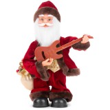 MagicHome Vianoce MagicHome karácsonyi dekoráció, Mikulás gitárral, 3x AAA, 35 cm, zenélő