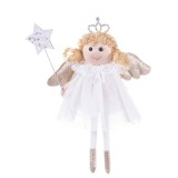 MagicHome Vianoce MagicHome karácsonyi dekoráció, Tündér, fehér 14 x 4 x 19 cm