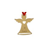 MagicHome Vianoce MagicHome karácsonyi dísz, PEACE angyal, felfüggeszthető, arany, csomag. 5 db