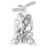 MagicHome Vianoce MagicHome karácsonyi gömbök, 20 db, 6 cm, ezüst, karácsonyfára