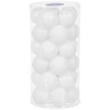 MagicHome Vianoce MagicHome karácsonyi gömbök, 30 db, fehér, fényes, mix, karácsonyfára, 6 cm