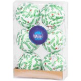 MagicHome Vianoce MagicHome karácsonyi gömbök, 6 db, fehér csillámos díszítéssel, matt, dekorációval, karácsonyfára, 8