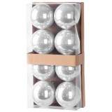 MagicHome Vianoce MagicHome karácsonyi gömbök, 8 db, ezüst, karácsonyfára, 7 cm