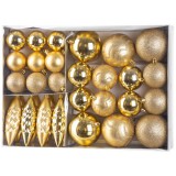 MagicHome Vianoce MagicHome karácsonyi gömbök, készlet, 31 db, arany, karácsonyfára