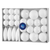 MagicHome Vianoce MagicHome karácsonyi gömbök, készlet, 31 db, fehér, karácsonyfára