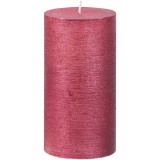 MagicHome Vianoce MagicHome karácsonyi gyertya, 6,9 x 13 cm, piros, fémhatás