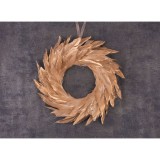 MagicHome Vianoce MagicHome karácsonyi koszorú, arany, pelyhes, felfüggeszthető, 35 cm