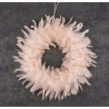 MagicHome Vianoce MagicHome karácsonyi koszorú, pelyhes, rózsaszín, felfüggeszthető, 35 cm