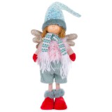 MagicHome Vianoce MagicHome karácsonyi szobor, Angyal fiú piros cipőben, rózsaszín-zöld, 17 x 10 x 64 cm