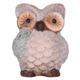 MagicHome Vianoce MagicHome karácsonyi szobor, Bagoly, terrakotta,9 x 8 x 9,5 cm