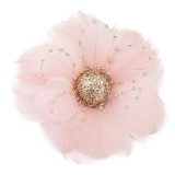 MagicHome Vianoce MagicHome karácsonyi virág, pelyhes, rózsaszín 12 x 12 x 6 cm