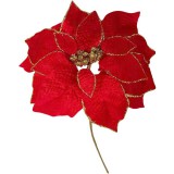 MagicHome Vianoce MagicHome karácsonyi virág, Poinsettia, piros, szár, virágméret: 35 cm