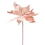 MagicHome Vianoce MagicHome karácsonyi virág, Poinsettia, réz, szár, virágméret: 31 cm
