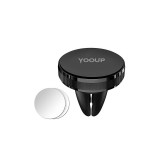 Mágneses szellőzőrácsra rögzíthető autós telefontartó YooUp C02 Air fekete