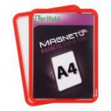 Mágneses tasak, hátán mágneses csíkkal, A4, TARIFOLD "Magneto Solo", piros [2 db]
