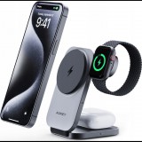 Magnetic Wireless Charger 3 in 1 MagFusion Aukey LC-MC312, 15W Qi2 (gray) (LC-MC312)