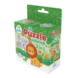Magyar Gyártó 16 Darabos Színezős Puzzle 2 az 1-ben - Oroszlán