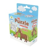 Magyar Gyártó 16 Darabos Színezős Puzzle 2 az 1-ben - Póni