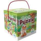 Magyar Gyártó 2-3-4 Darabos Puzzle - Erdő állatai