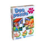 Magyar Gyártó DUO Puzzle Farm állatokkal - D-Toys