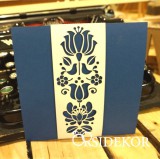 Magyar mintás esküvői meghívó - lézervágott