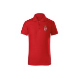 Magyarország feliratos galléros gyerek póló - Magyarország szurkolói ingnyakú póló (piros)