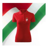 Magyarország feliratos galléros póló (női) - magyar válogatott szurkolói póló (piros)