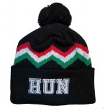 Magyarország kötött sapka - szurkolói magyar sapka (fekete)