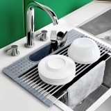 magyaroutlet Maxter összehajtható rozsdamentes acél edénylefolyó 44 x 39 cm