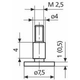 Mahr 4126310 Tányéros mérőbetét 7,5x0,5 mm MarCal 30 EWR-N és 30 EWRi-N mélységmérőkhöz 30 Ent