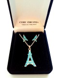 Maigo Eiffel tornyos ékszer szett türkiz