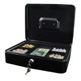 Malatec 30x24x9cm kulcsos fekete pénzkazetta (1216)