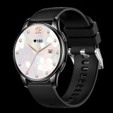 Malbini Activa Luna  női okosóra bluetooth, fekete, fekete szilikon óraszíjjal