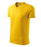 Malfini 102 V-neck unisex póló sárga színben
