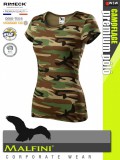 Malfini CAMOFLAGE BROWN női prémium pamut póló - munkaruha