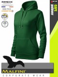 Malfini CAPE BOTTLEGREEN strech női kapucnis pulóver - munkaruha