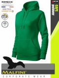 Malfini CAPE GRASSGREEN strech női kapucnis pulóver - munkaruha
