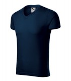 MALFINI® Póló férfi Slim Fit V-neck 146 tengerészkék 3XL méret