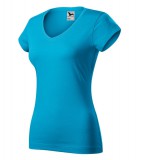 MALFINI® Póló női Fit V-neck 162 türkiz XL méret