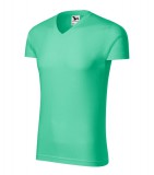 MALFINI® Slim Fit V-neck póló férfi menta S