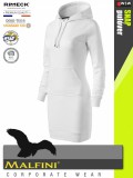 Malfini SNAP WHITE strech női kapucnis pulóverruha - munkaruha