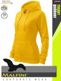 Malfini TRENDY ZIPPER YELLOW strech női kapucnis pulóver - munkaruha