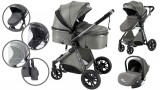 Mama Kiddies Charlie PRO 3az1-ben babakocsi kiegészítőkkel szürke színben + ajándék