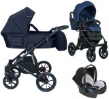 Mama Kiddies Gino 3 az 1-ben multifunkciós babakocsi kiegészítőkkel kék színben