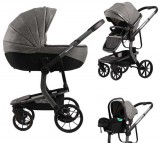 Mama Kiddies Icon 3 az 1-ben multifunkciós babakocsi kiegészítőkkel szürke színben + Ajándék