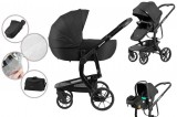 Mama Kiddies Icon 3az1-ben multifunkciós babakocsi kiegészítőkkel fekete színben + Ajándék